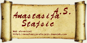 Anastasija Stajšić vizit kartica